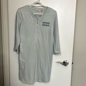 Gray Long Sleeve Henley Shirt